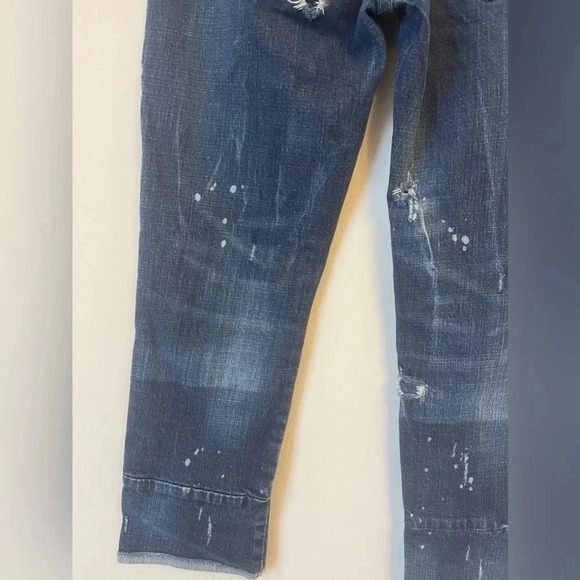 Dsquared2 y2k embroidered  floral capri blue jeans us size 2 2000s Paris hilton - Picture 7 of 14